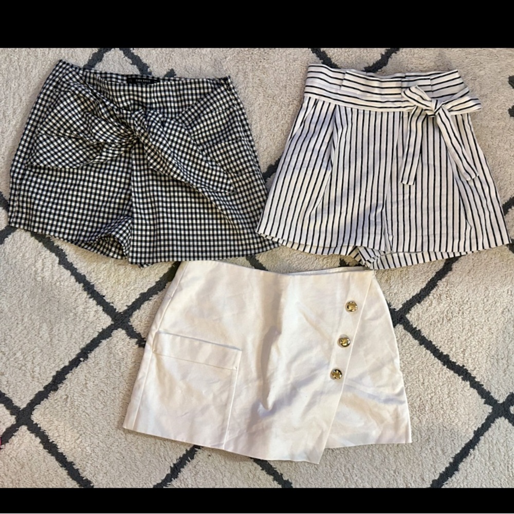 ZARA Shorts Bundle, Nautical Gingham Stripes